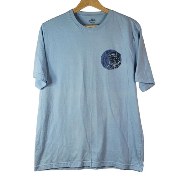 IZOD Saltwater T Shirt Blue Large Relaxed Classics Lake Sail Club Short Sleeve - Picture 1 of 8